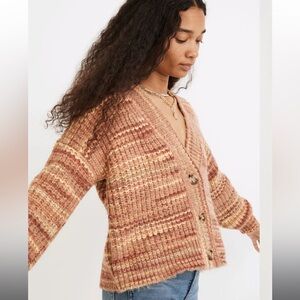 Madewell Space Dye Waller Crop cardigan sweater size small.